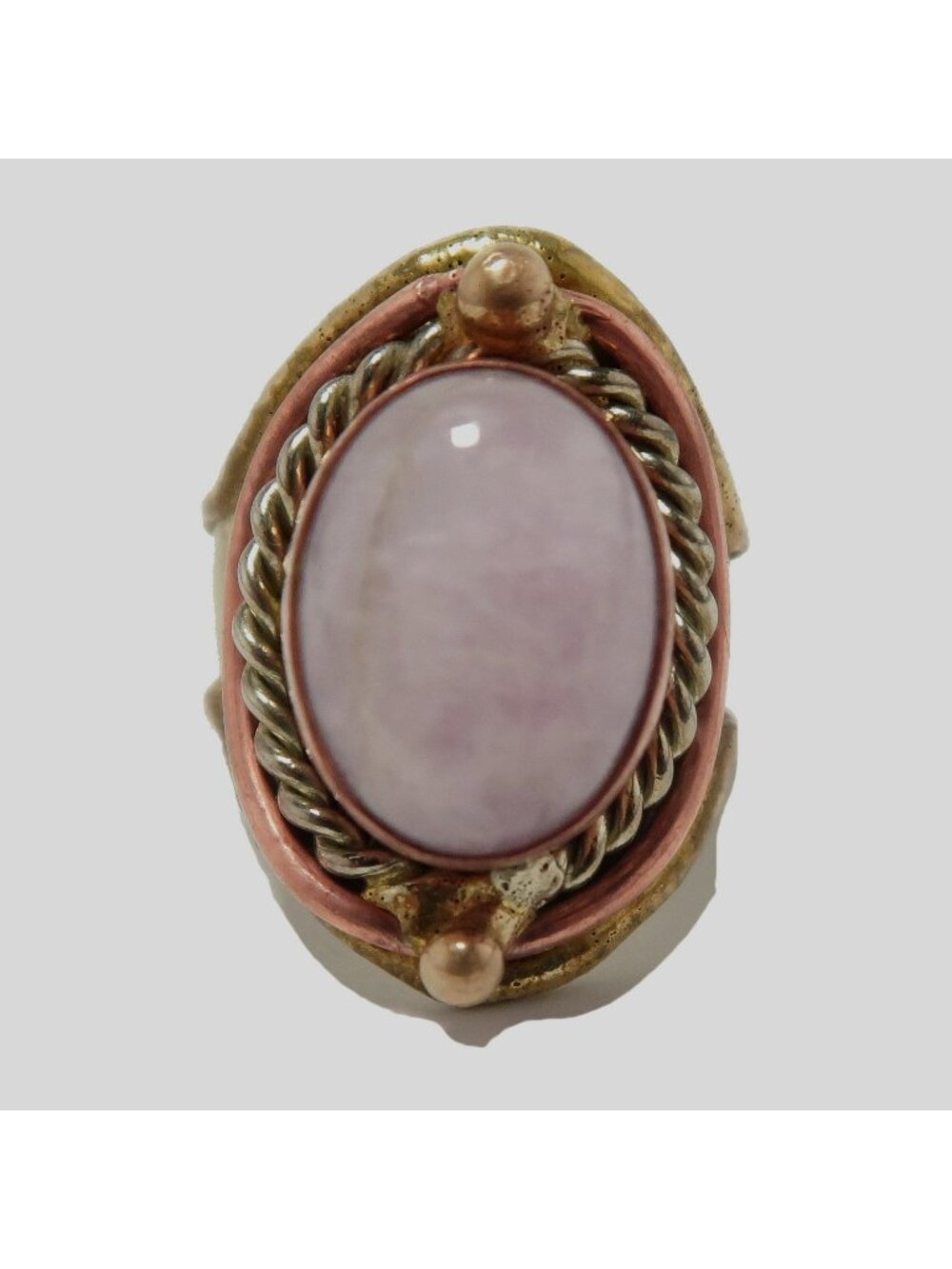 Kunzite Ring Spiritual Pink Gemstone Gold Goddess Adjustable Size 4 to 10 Jewelr